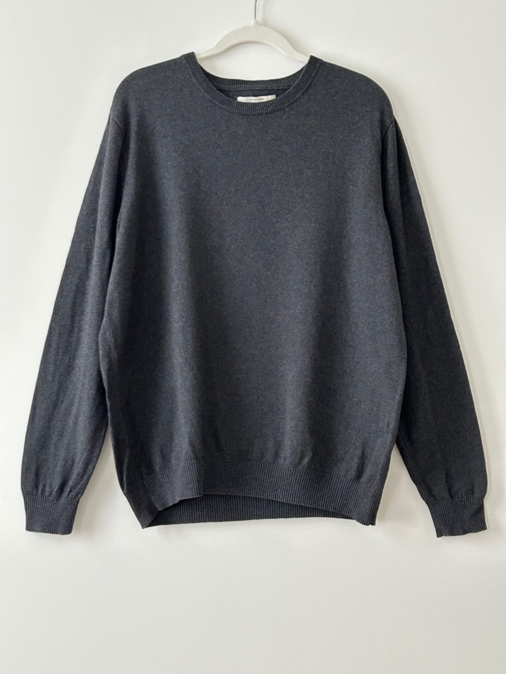 Hawker Rye Cotton & Cashmere Charcoal Gray Crewneck Sweater